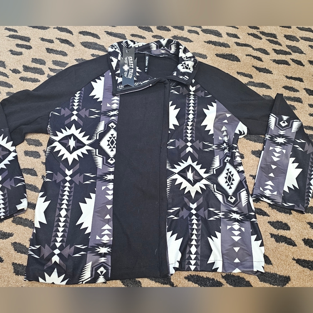 Crazy Train Aztec Zip Up  NWT